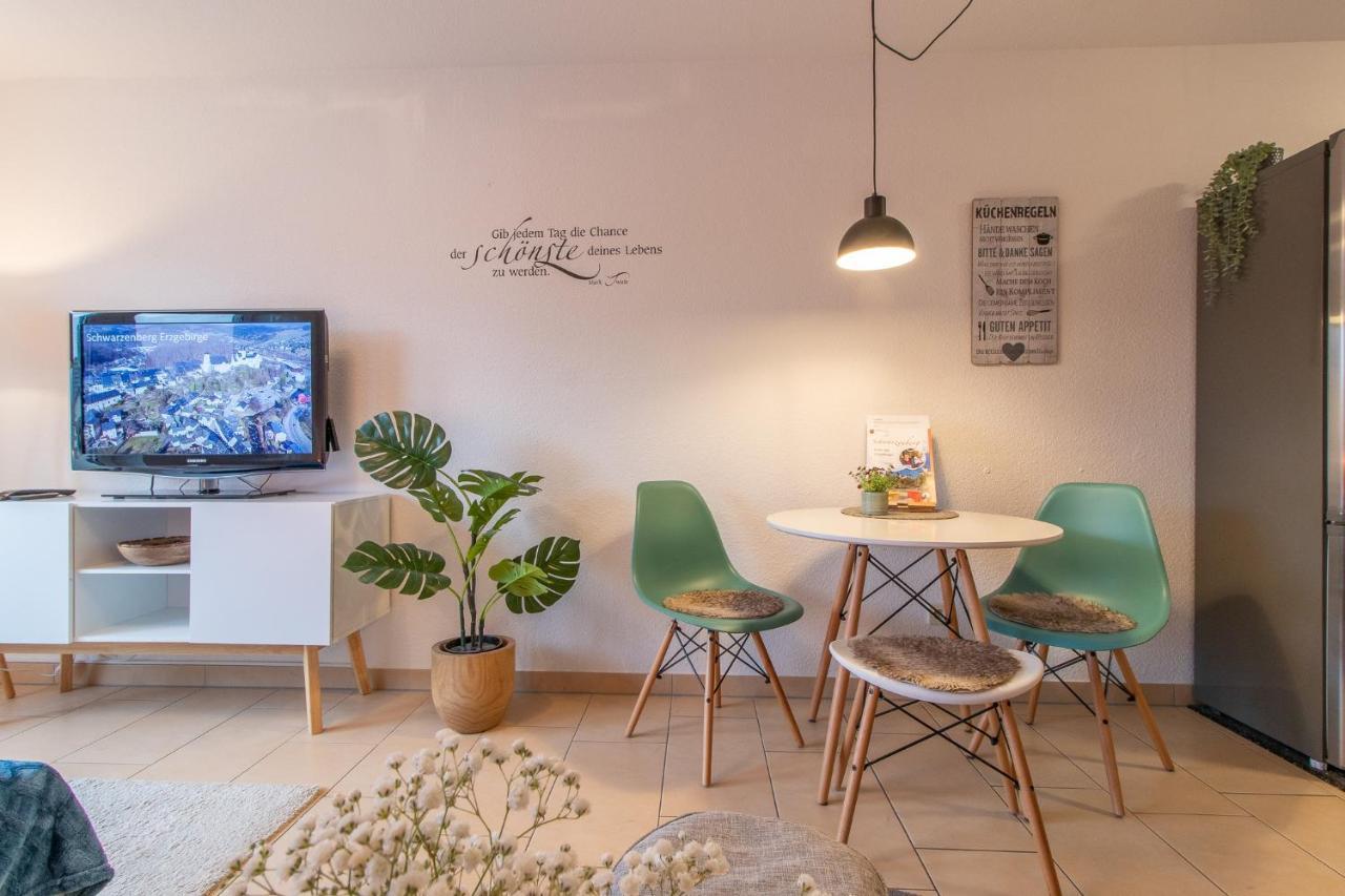 Modernes Apartment im Grünen,WLAN, TV, Kaffee, Parken Schwarzenberg/Erzgebirge Exterior foto