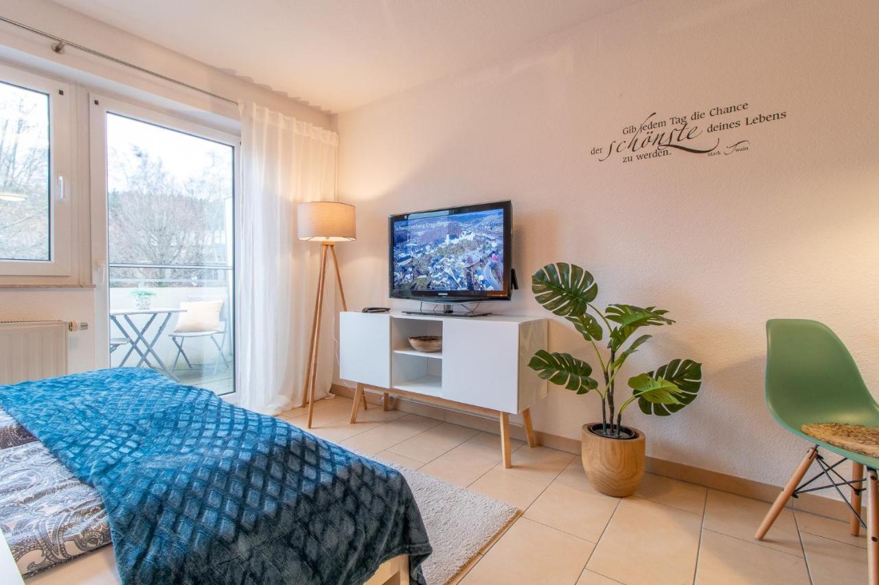 Modernes Apartment im Grünen,WLAN, TV, Kaffee, Parken Schwarzenberg/Erzgebirge Exterior foto